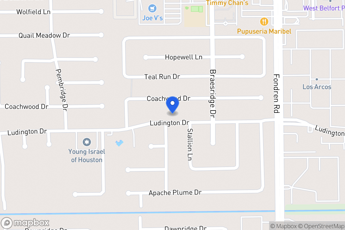 Map of 7622 Ludington Dr, Houston