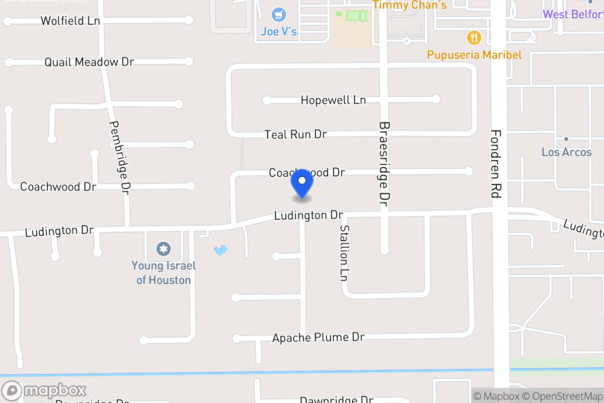 Map of 7626 Ludington Dr, Houston
