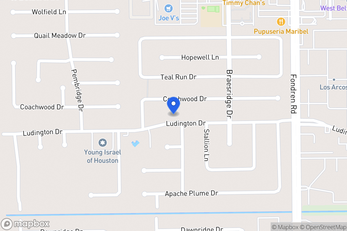 Map of 7702 Ludington Dr, Houston