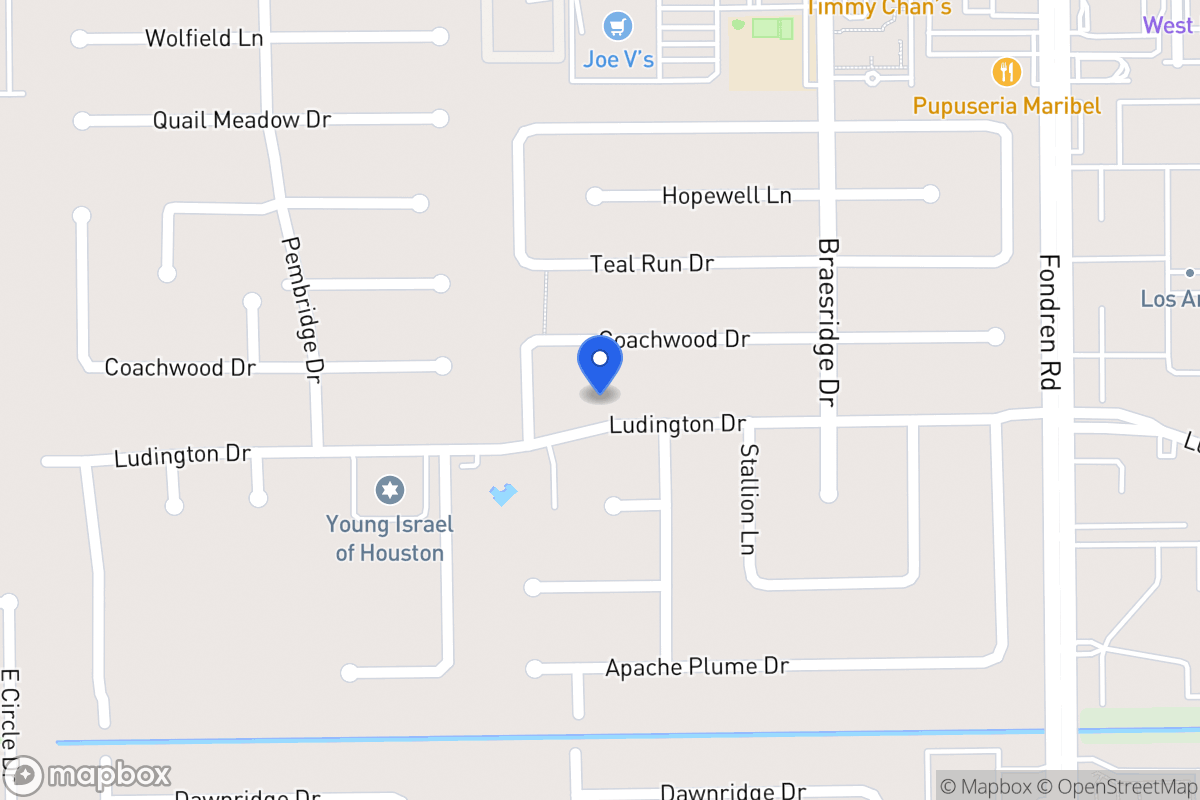 Map of 7706 Ludington Dr, Houston