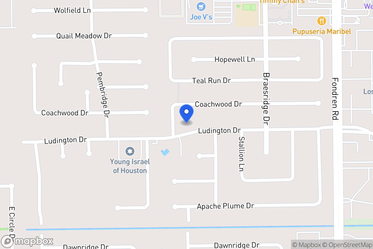 Map of 7714 Ludington Dr, Houston