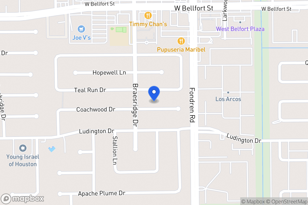 Map of 7526 Coachwood Dr, Houston