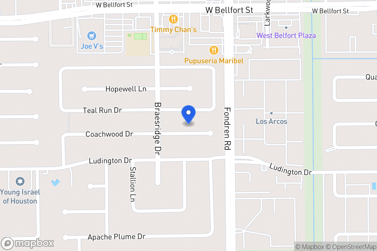 Map of 7522 Coachwood Dr, Houston