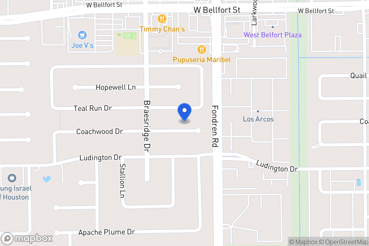Map of 7518 Coachwood Dr, Houston