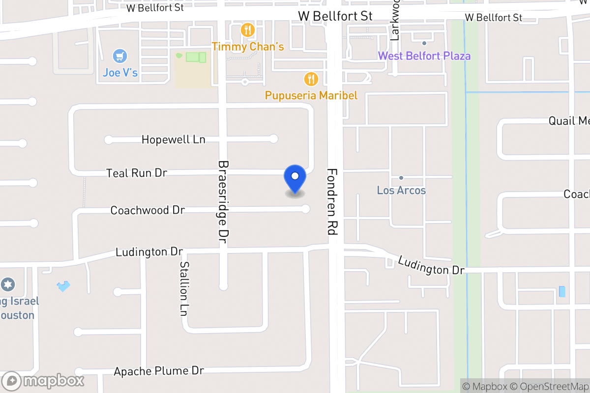Map of 7514 Coachwood Dr, Houston