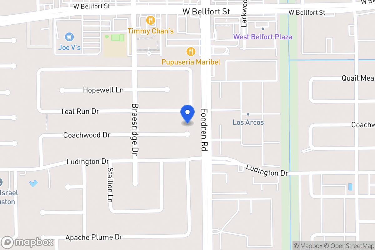 Map of 7510 Coachwood Dr, Houston