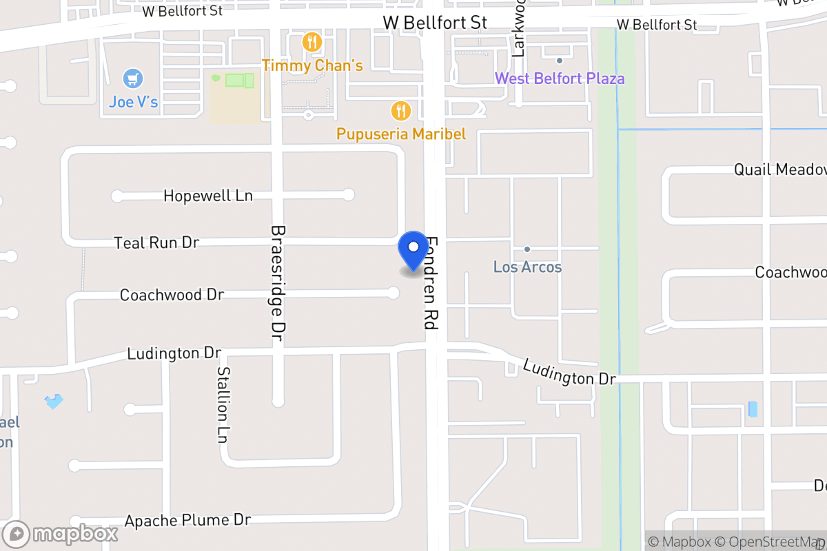 Map of 7506 Coachwood Dr, Houston