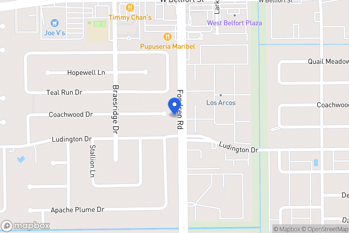 Map of 7503 Coachwood Dr, Houston