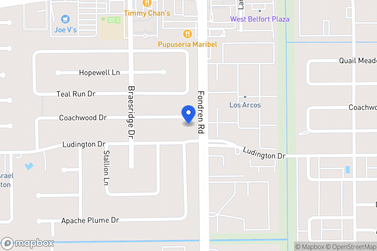 Map of 7507 Coachwood Dr, Houston