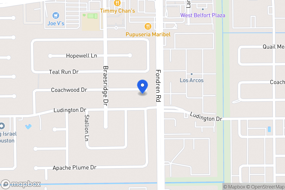 Map of 7511 Coachwood Dr, Houston