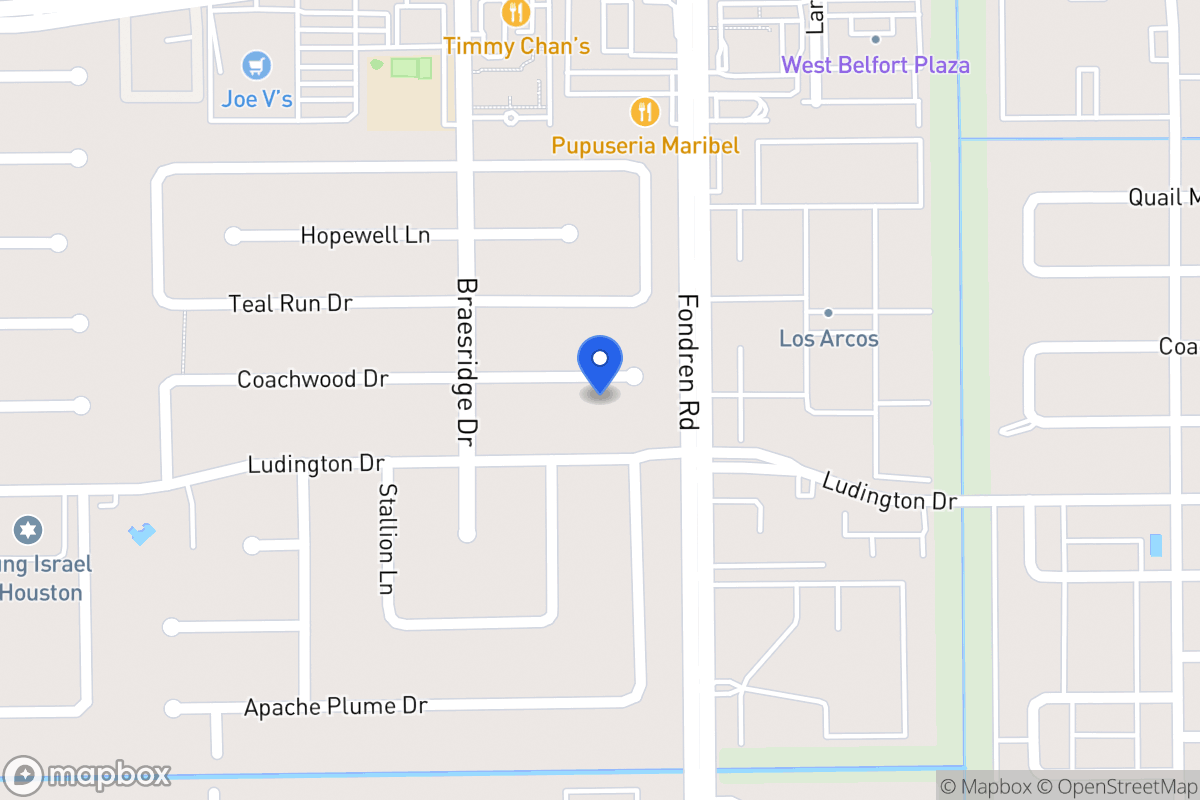 Map of 7515 Coachwood Dr, Houston