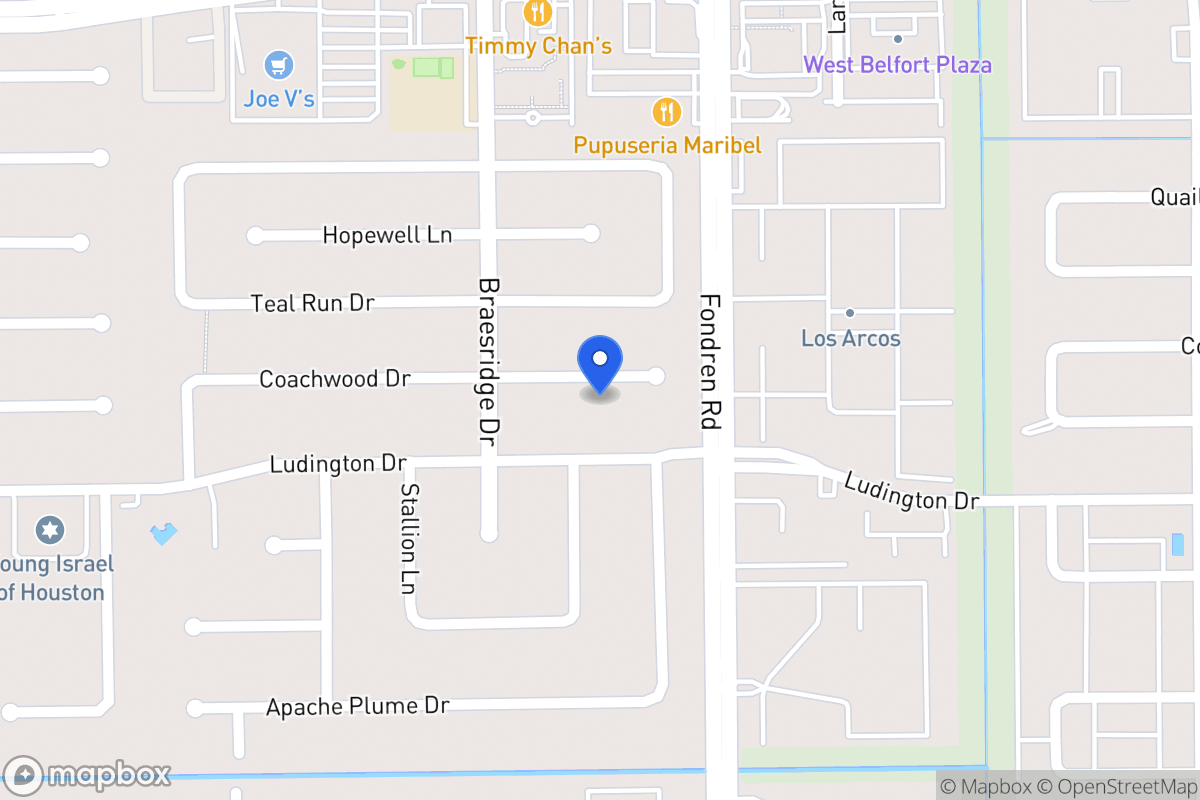Map of 7519 Coachwood Dr, Houston