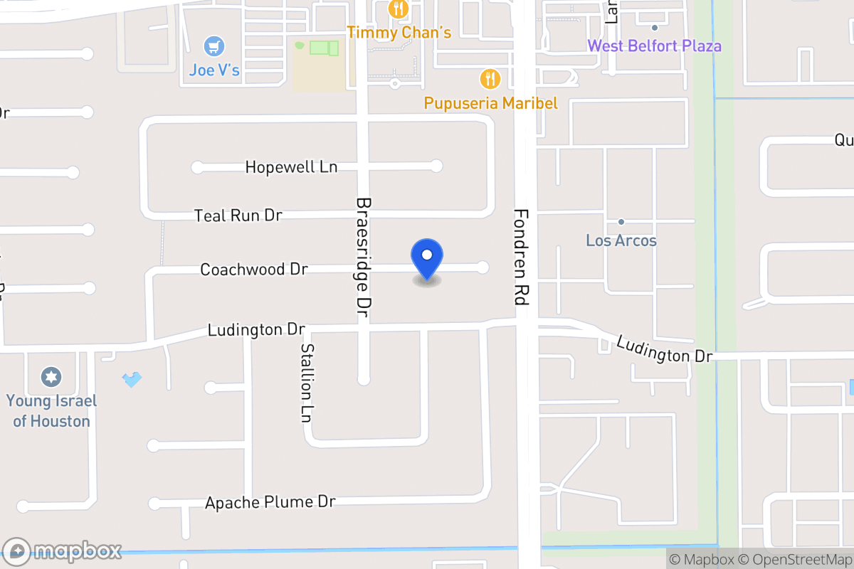 Map of 7523 Coachwood Dr, Houston