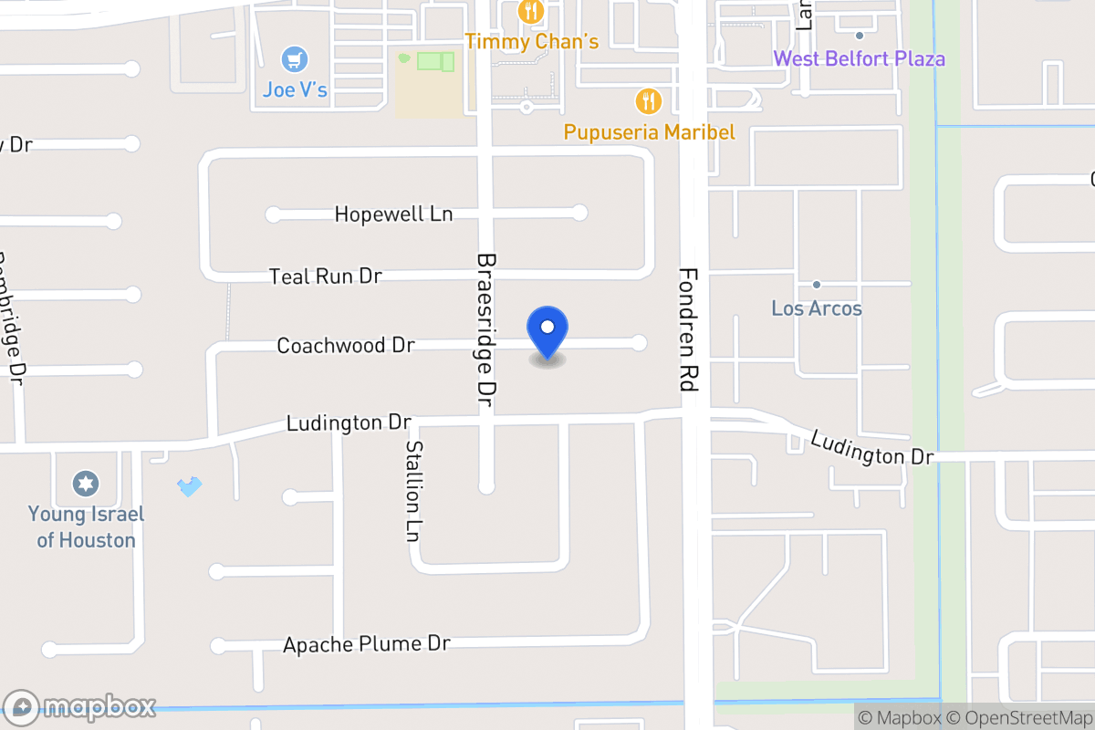 Map of 7527 Coachwood Dr, Houston