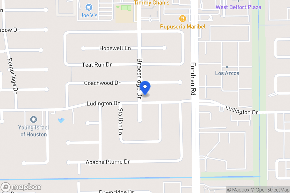 Map of 7534 Ludington Dr, Houston