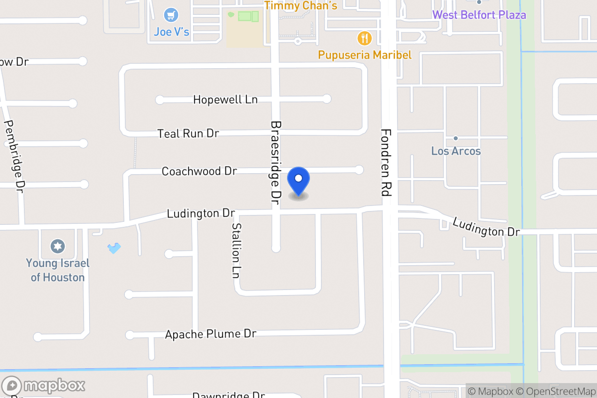 Map of 7530 Ludington Dr, Houston