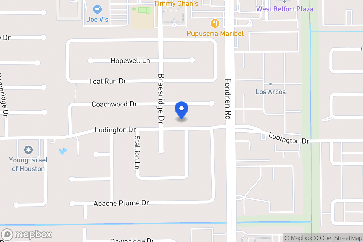 Map of 7526 Ludington Dr, Houston