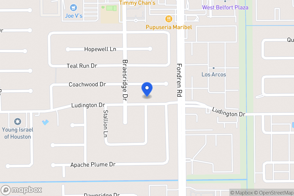 Map of 7522 Ludington Dr, Houston