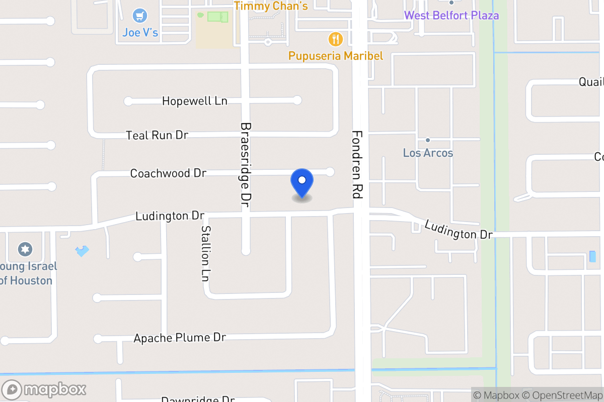 Map of 7518 Ludington Dr, Houston
