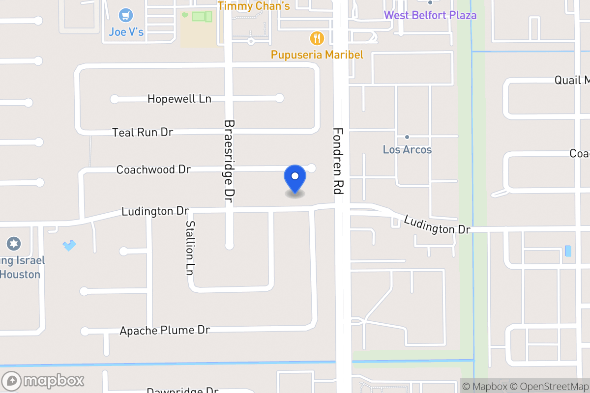 Map of 7514 Ludington Dr, Houston