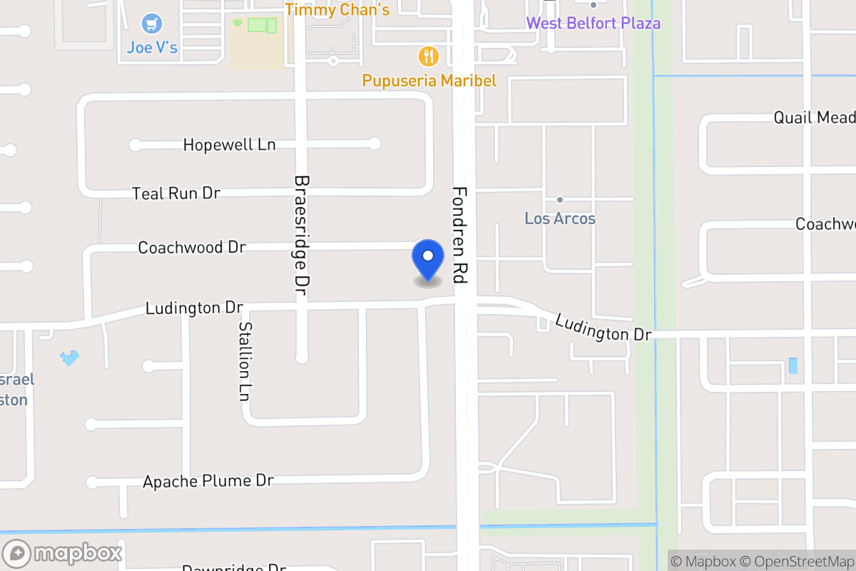 Map of 7506 Ludington Dr, Houston
