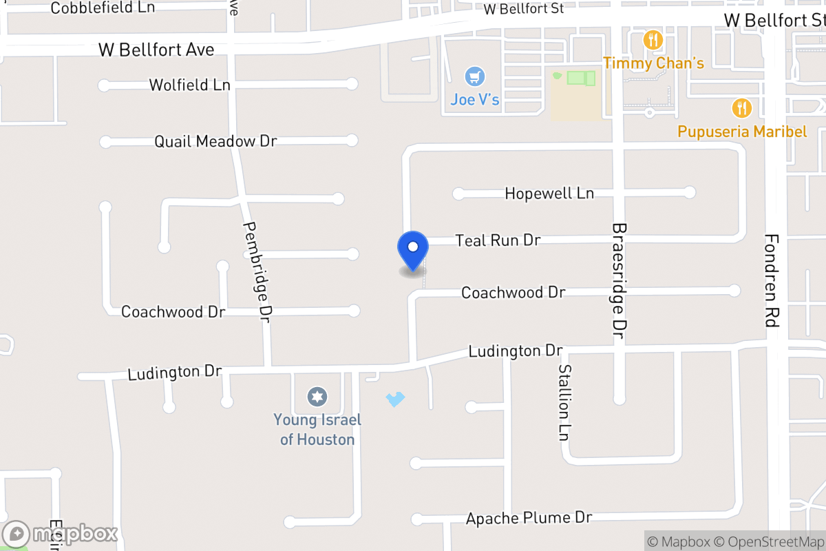 Map of 7722 Coachwood Dr, Houston