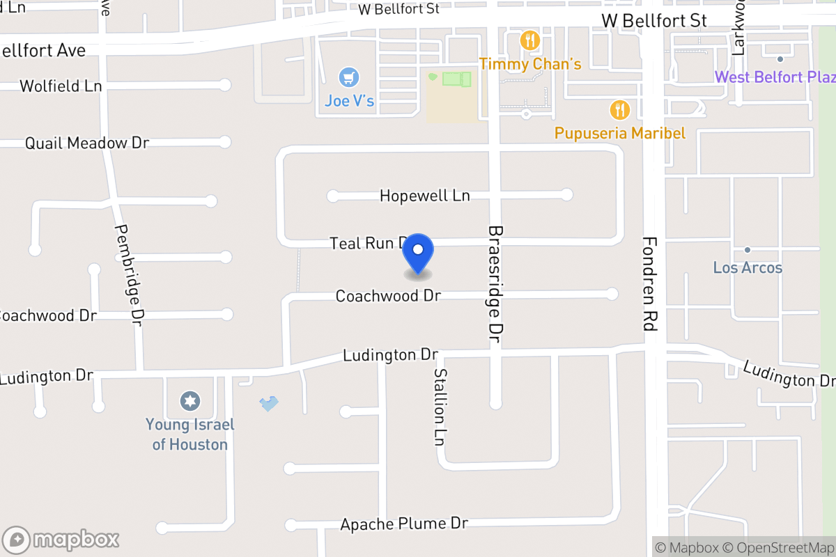 Map of 7618 Coachwood Dr, Houston