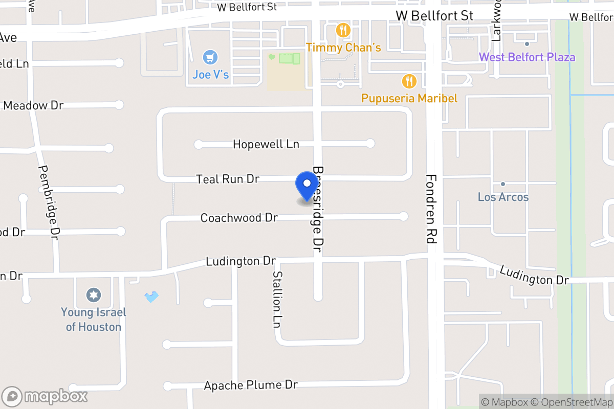 Map of 7602 Coachwood Dr, Houston