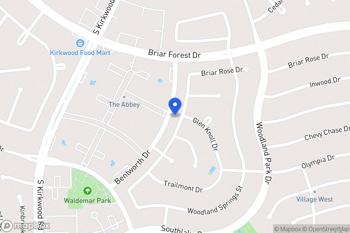 Map of 2102 Hickory Lawn Dr, Houston