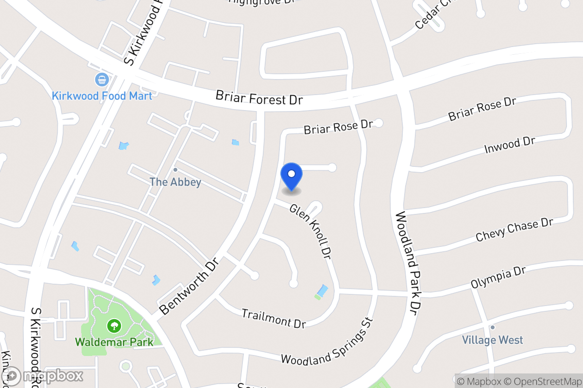 Map of 2107 Glen Knoll Dr, Houston