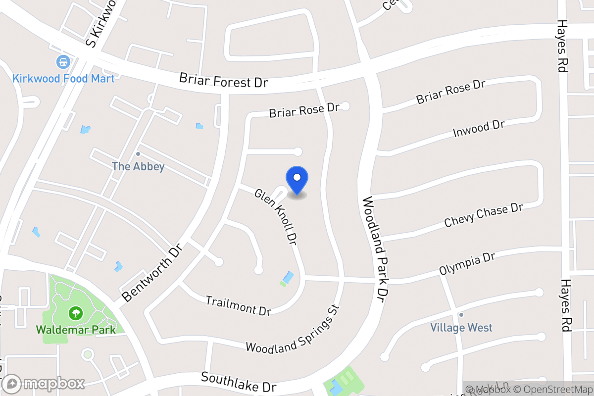 Map of 11607 Glen Knoll Ct, Houston