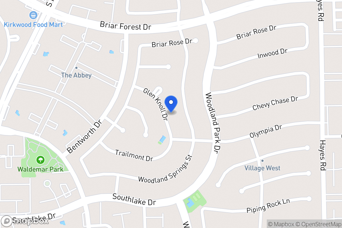 Map of 2127 Glen Knoll Dr, Houston