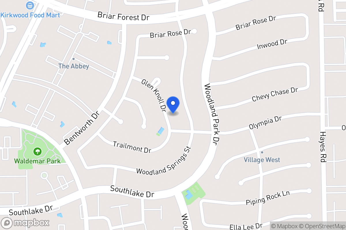 Map of 2135 Glen Knoll Dr, Houston