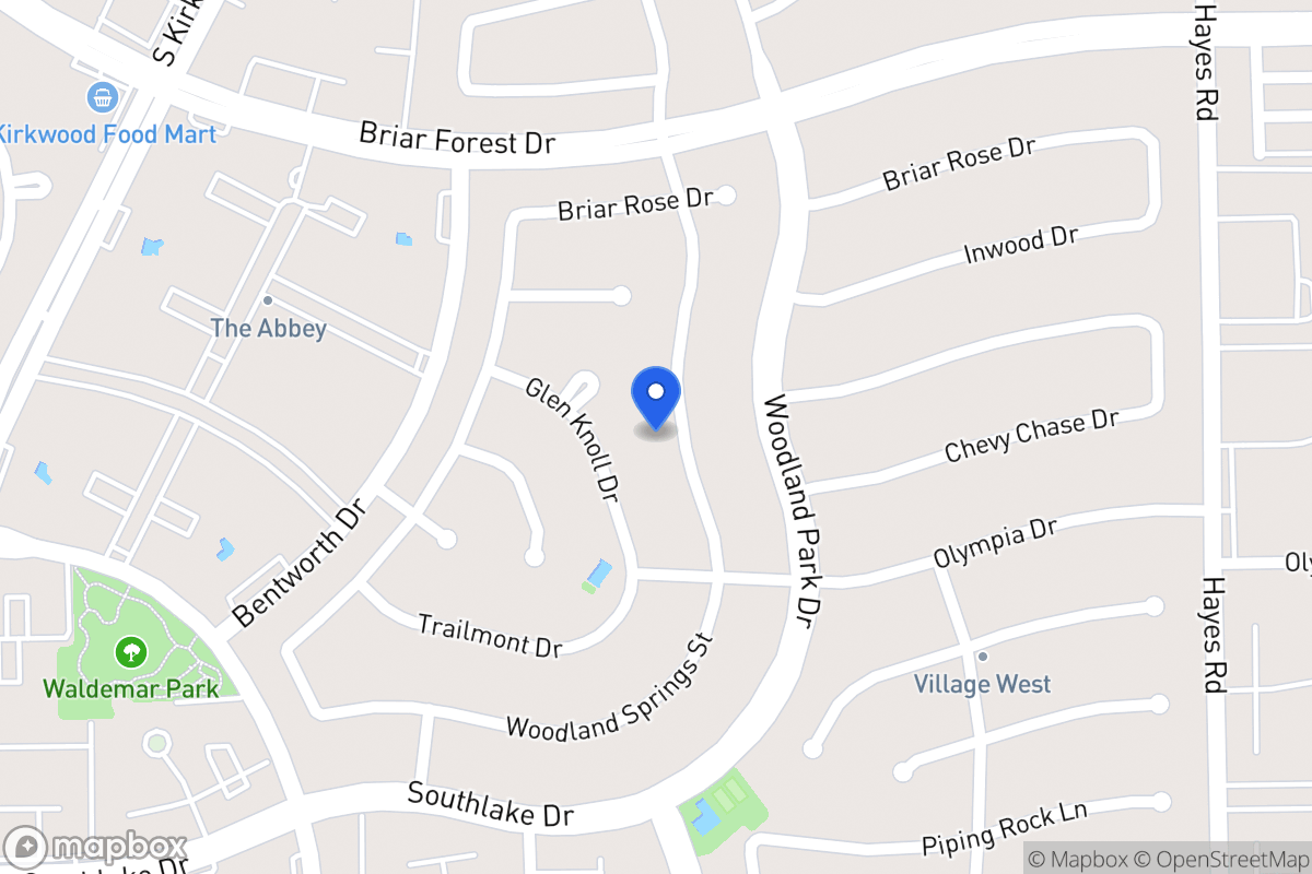 Map of 2102 Woodland Springs St, Houston