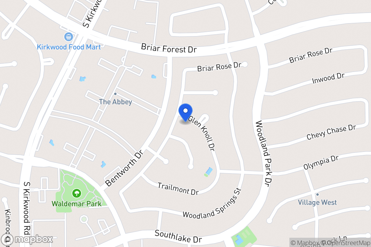 Map of 2106 Glen Knoll Dr, Houston