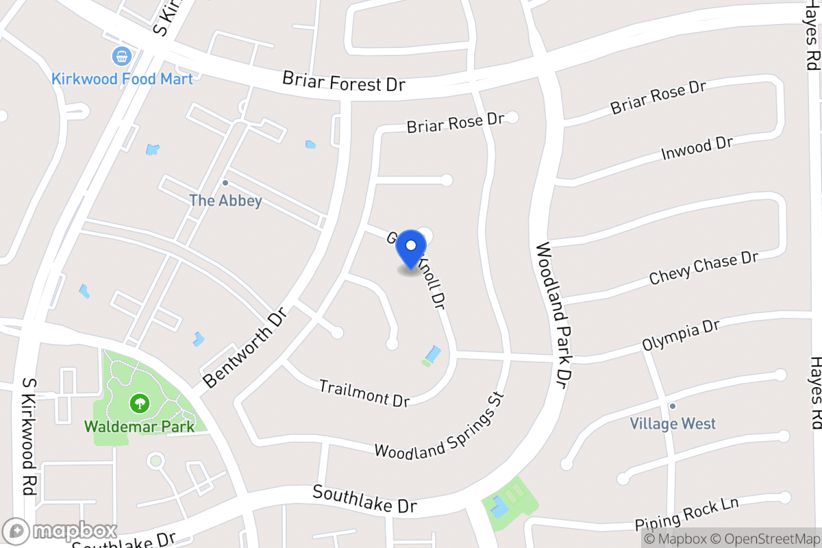 Map of 2118 Glen Knoll Dr, Houston