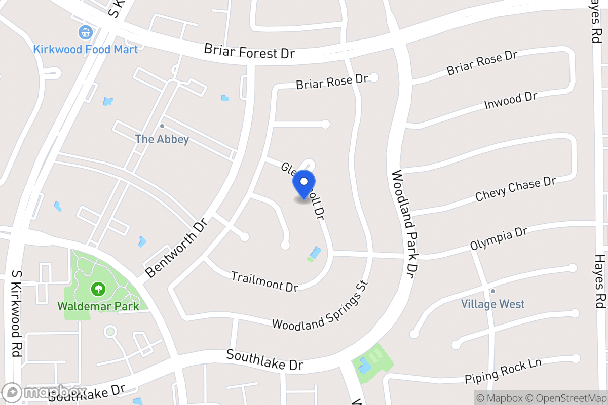 Map of 2122 Glen Knoll Dr, Houston
