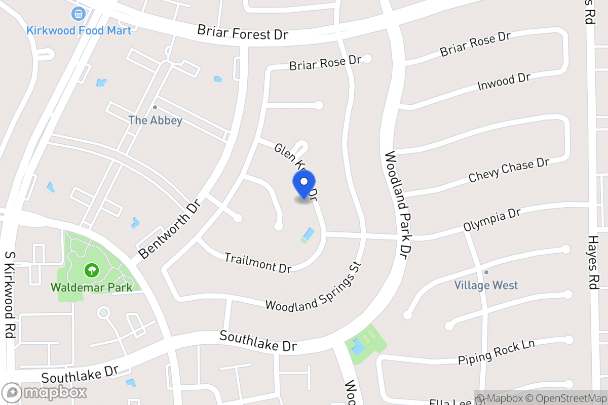 Map of 2130 Glen Knoll Dr, Houston