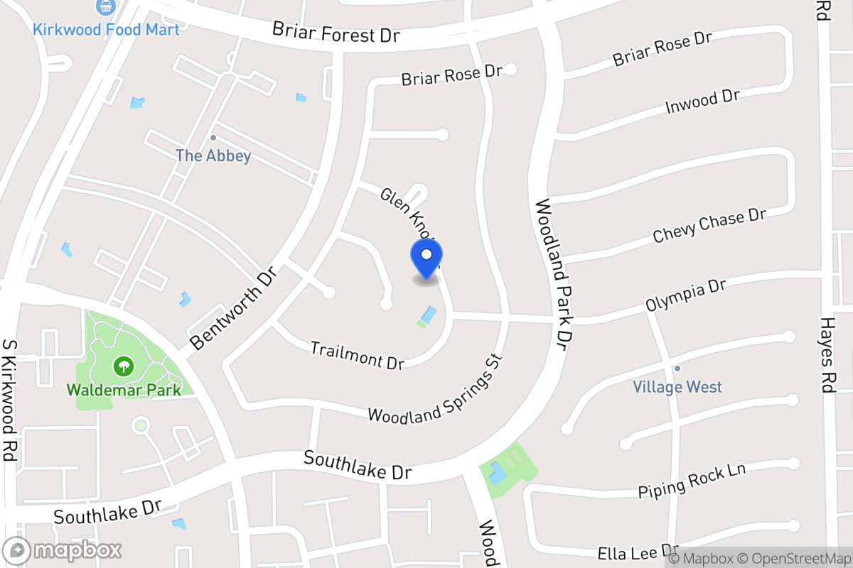 Map of 2134 Glen Knoll Dr, Houston