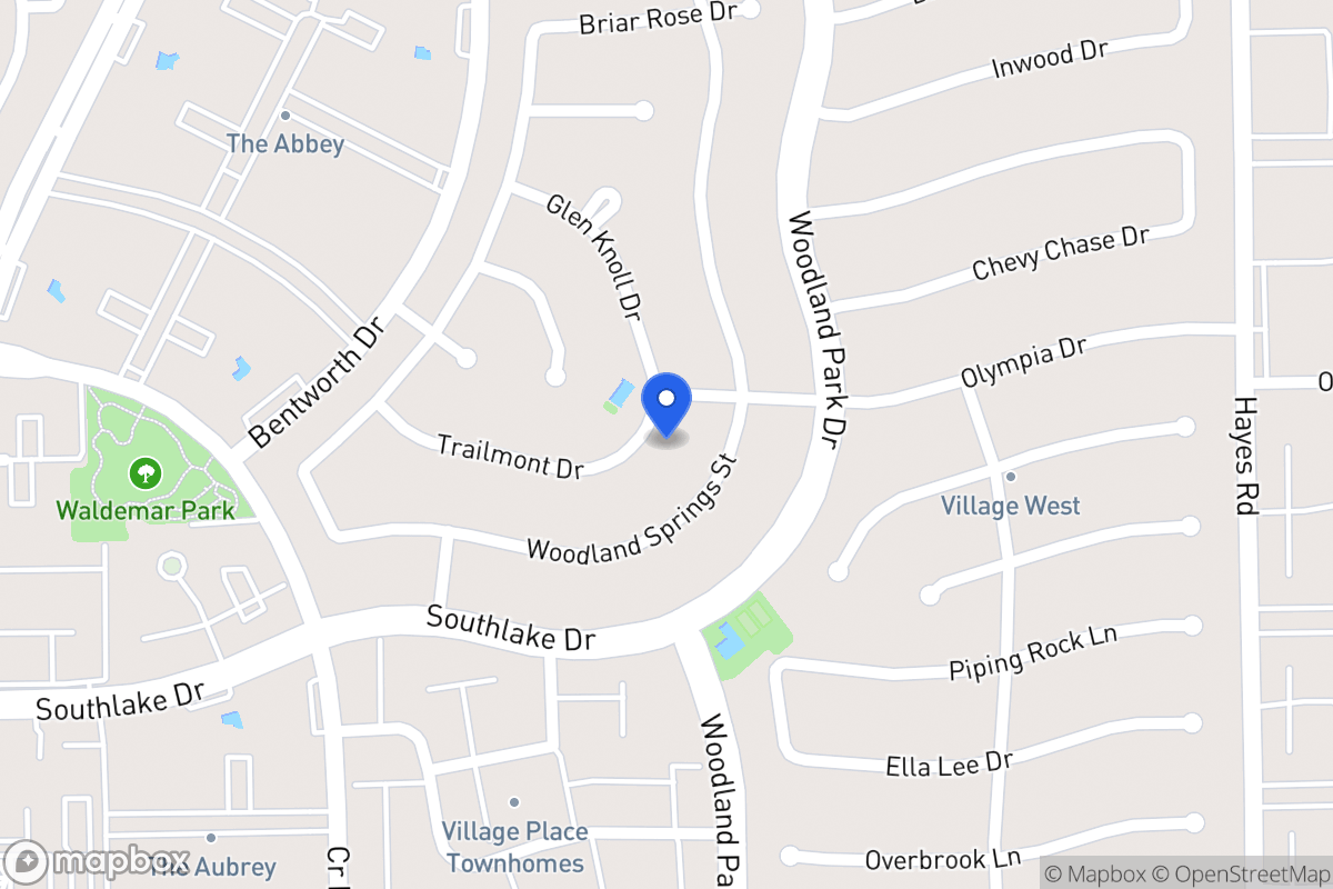 Map of 11607 Trailmont Dr, Houston