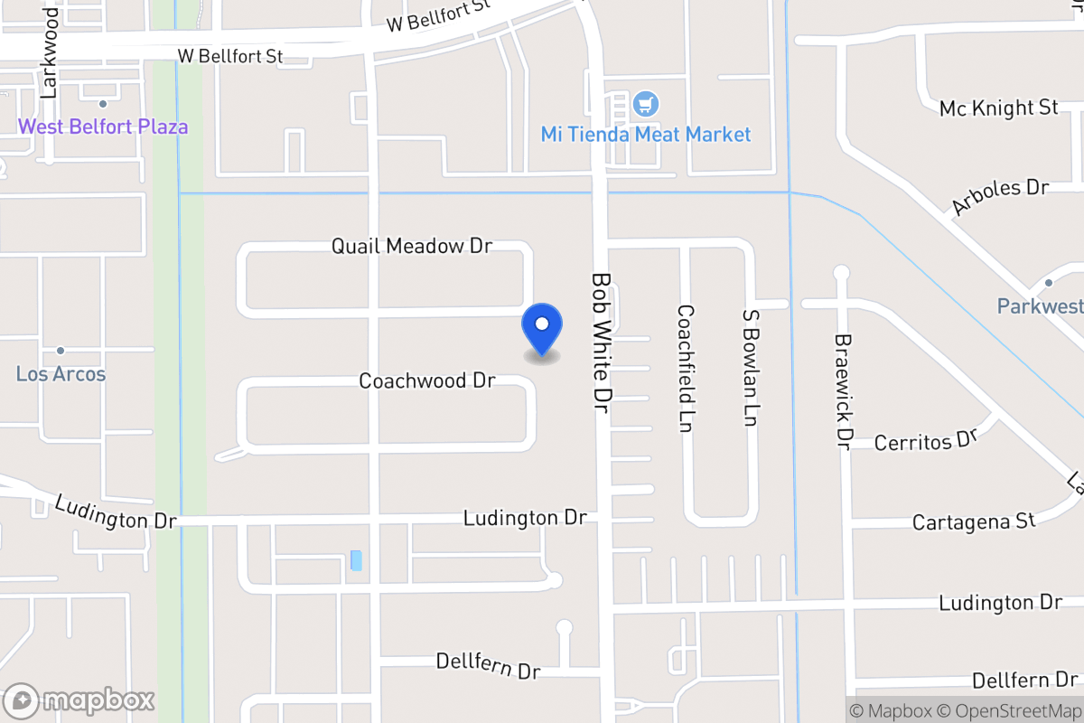 Map of 6306 Coachwood Dr, Houston