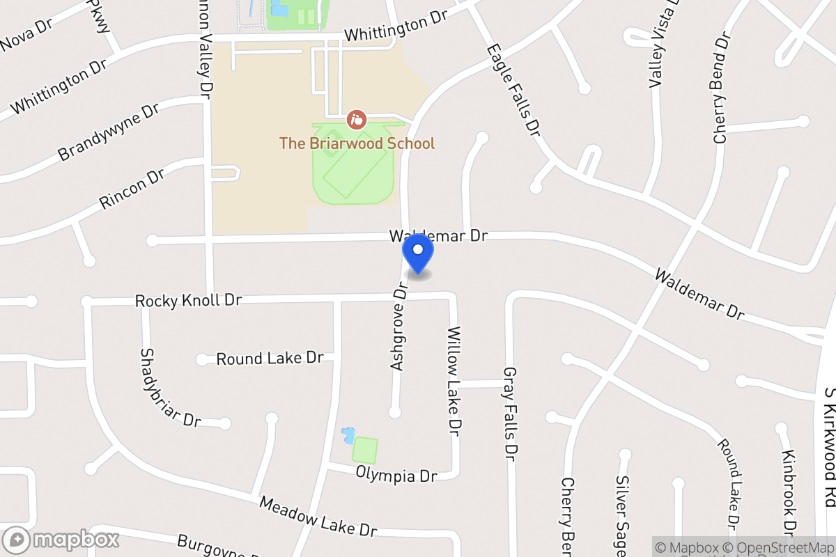 Map of 12114 Rocky Knoll Dr, Houston