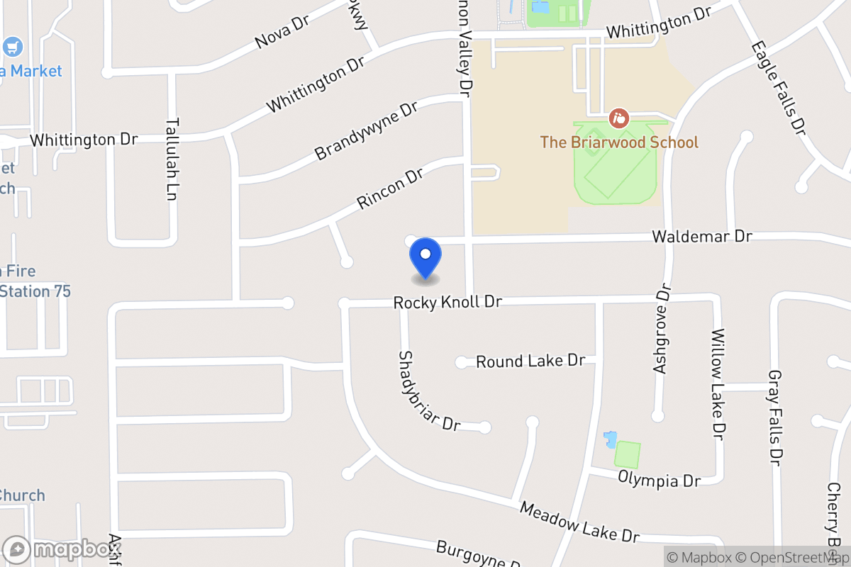 Map of 12310 Rocky Knoll Dr, Houston
