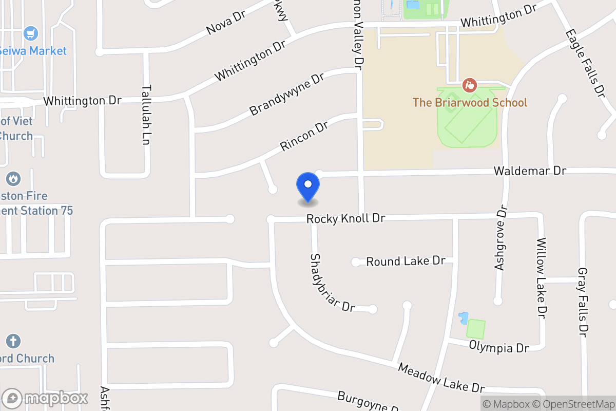 Map of 12318 Rocky Knoll Dr, Houston