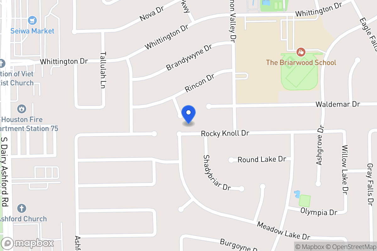 Map of 12326 Rocky Knoll Dr, Houston