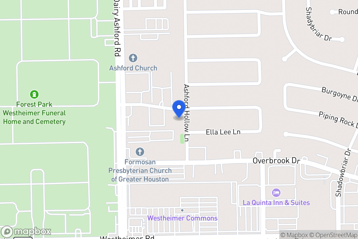 Map of 2306 Ashford Hollow Ln, Houston