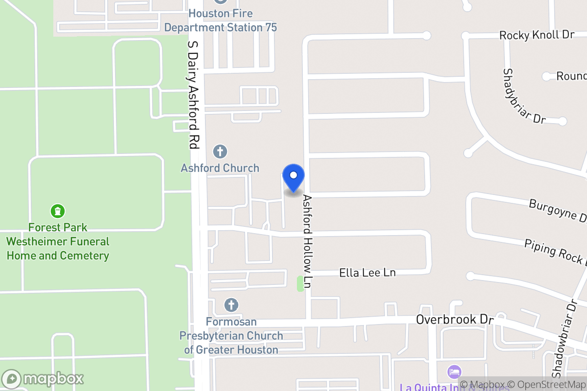 Map of 2222 Ashford Hollow Ln, Houston