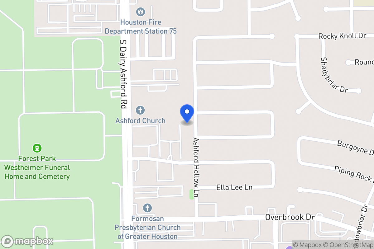 Map of 2210 Ashford Hollow Ln, Houston