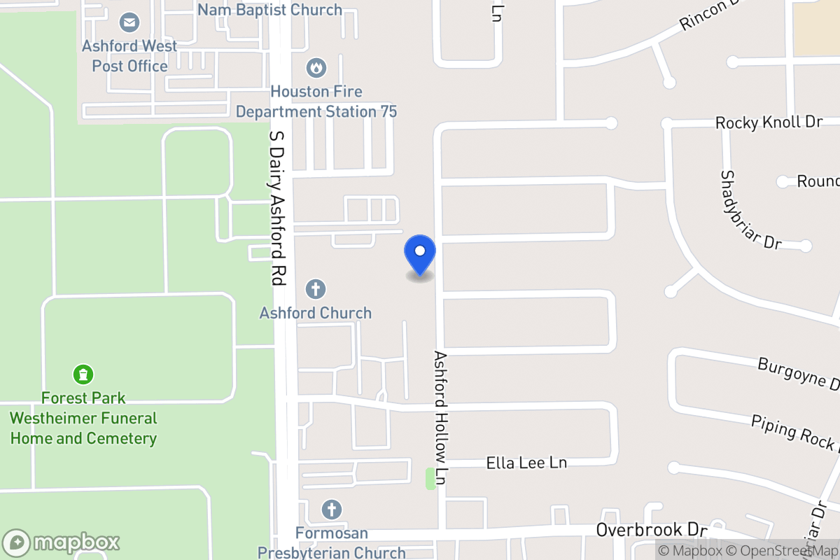 Map of 2134 Ashford Hollow Ln, Houston