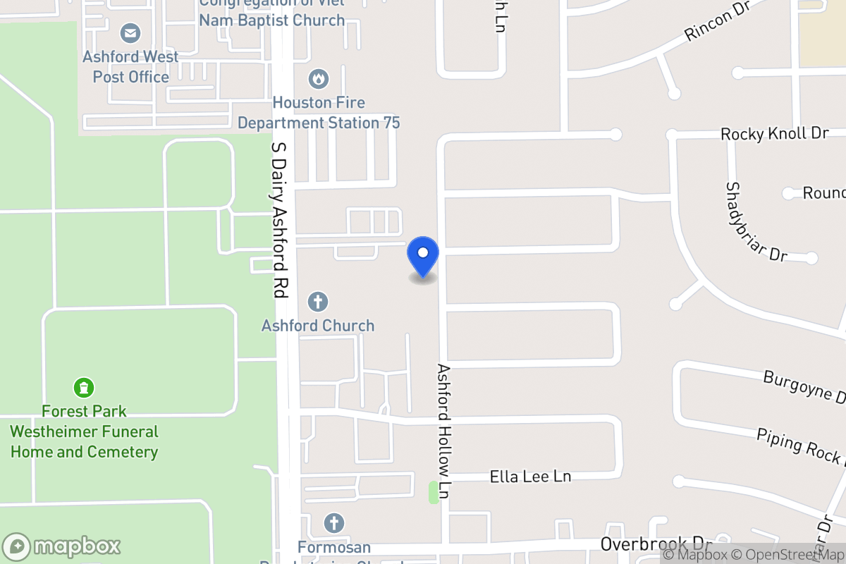 Map of 2130 Ashford Hollow Ln, Houston